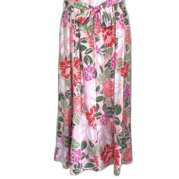 CUDDL DUDS PINK FLORAL KNIT MAXI DRESS PETITE SIZE LARGE with POCKETS - Picture 6 of 11